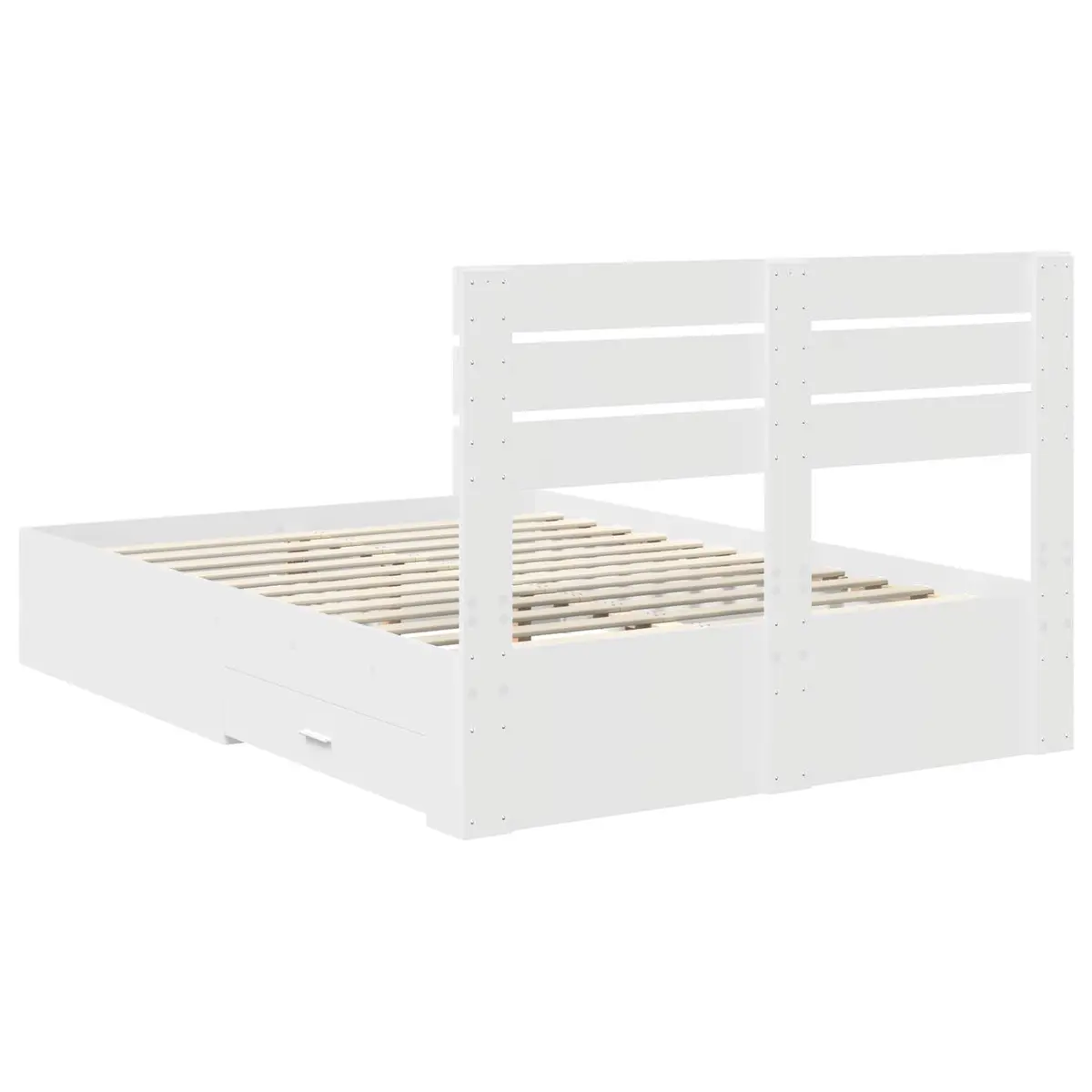 White Bed Frame with Storage Drawers