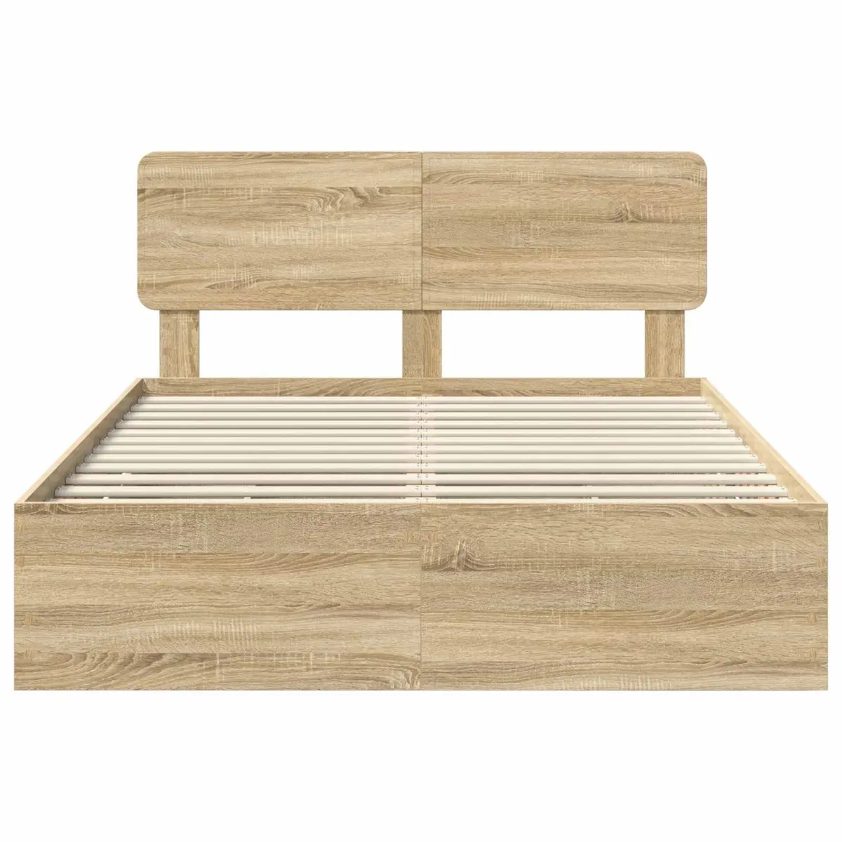 Bed Frame Brown 150 x 200 cm Engineered Wood with Storage Drawers