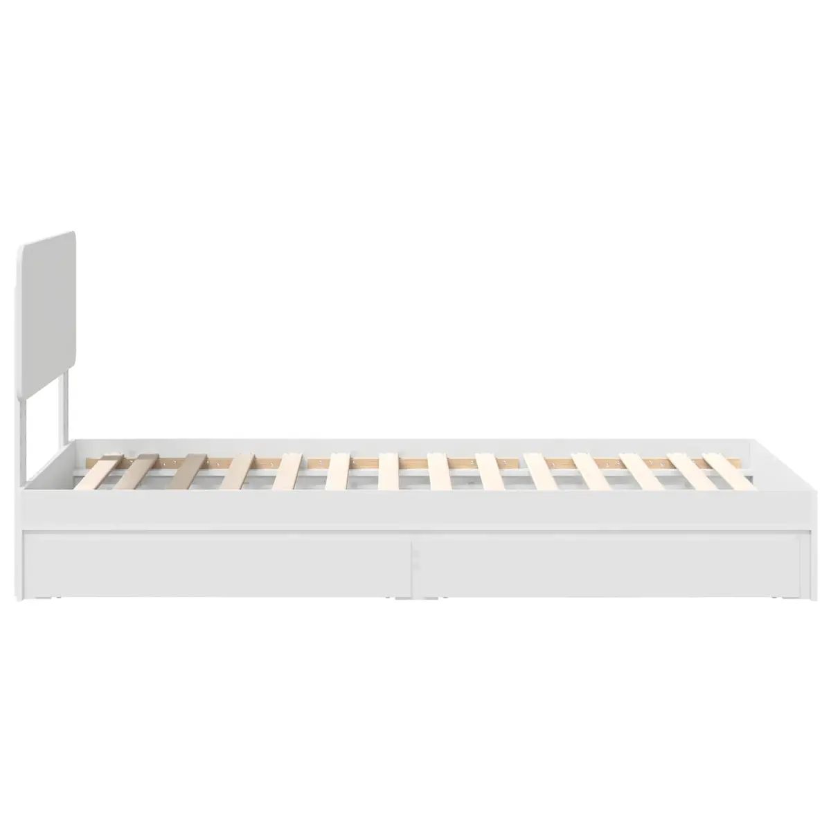 White Storage Bed Frame with Drawer 90 x 190 cm