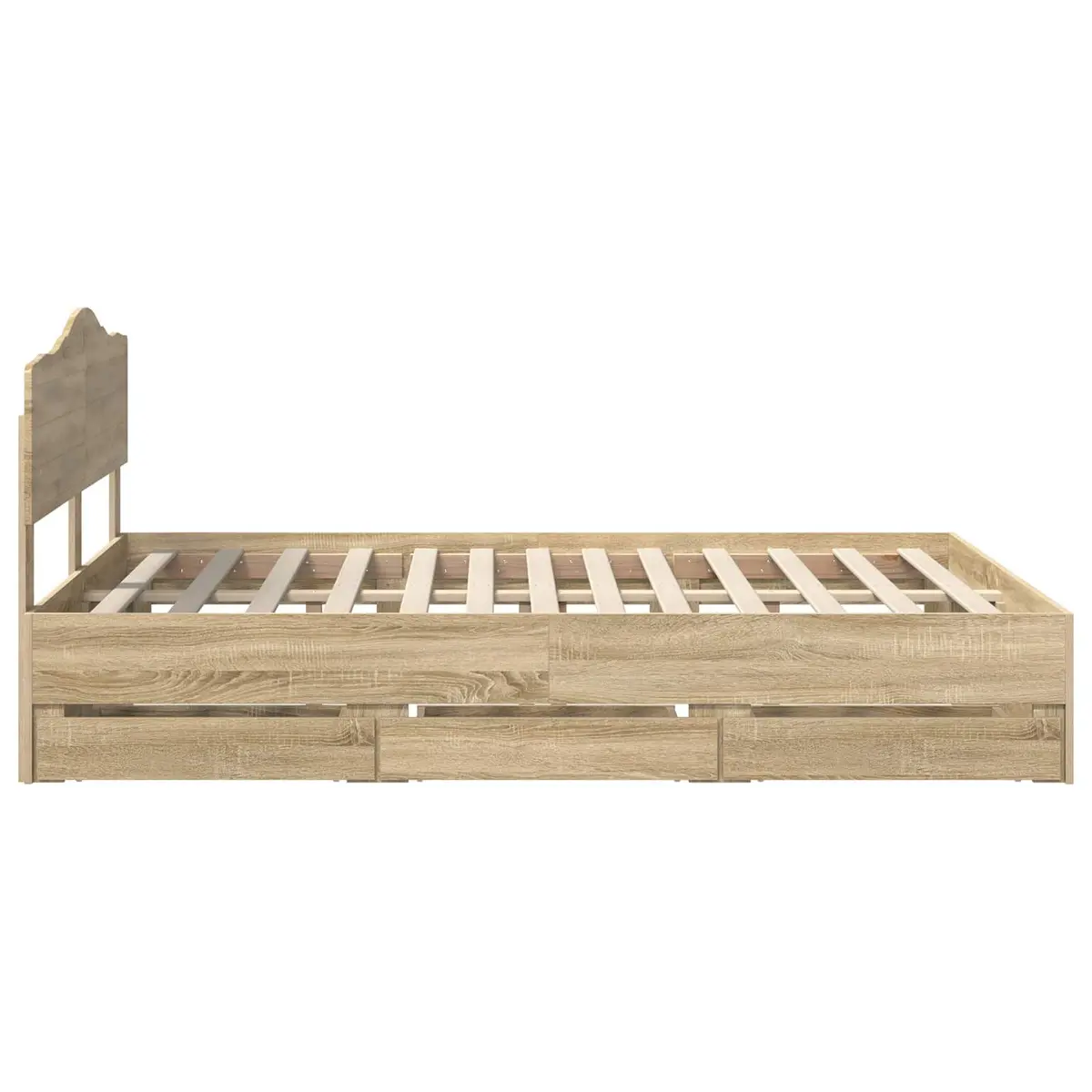 Bed Frame Sonoma Oak 150 x 200 cm Engineered Wood with Storage Drawer