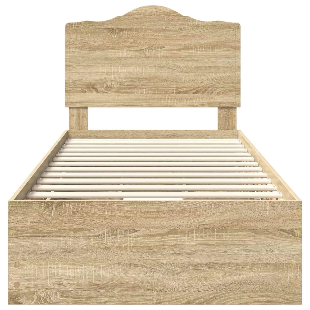 Bed Frame with Storage Drawer Modern Design Engineered Wood 90 x 190 cm Brown