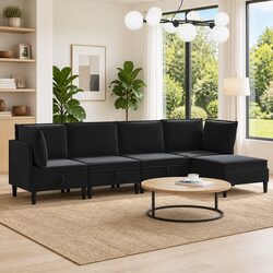 Compact 5-Piece Sofa Set with Storage—Perfect Fit