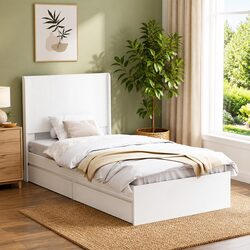 Concise Bed Frame with Storage Headboard 90 x 190 cm
