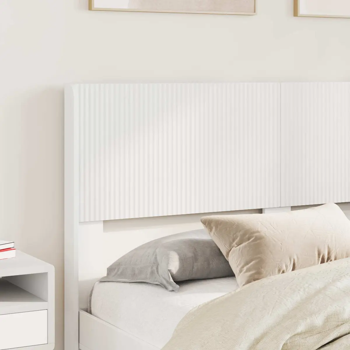 White Bed Frame 150x200cm with Storage Space