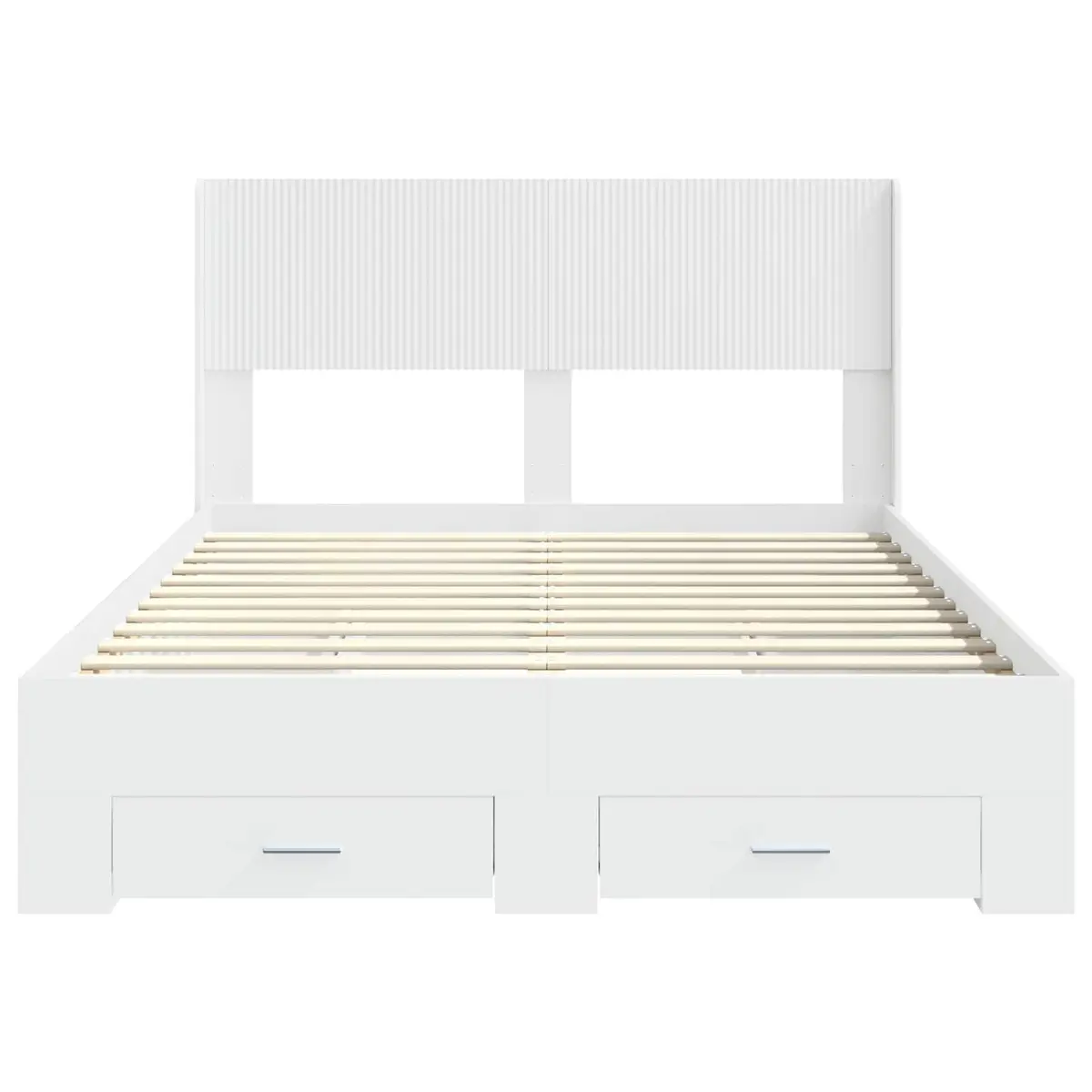 White Bed Frame 150x200cm with Storage Space