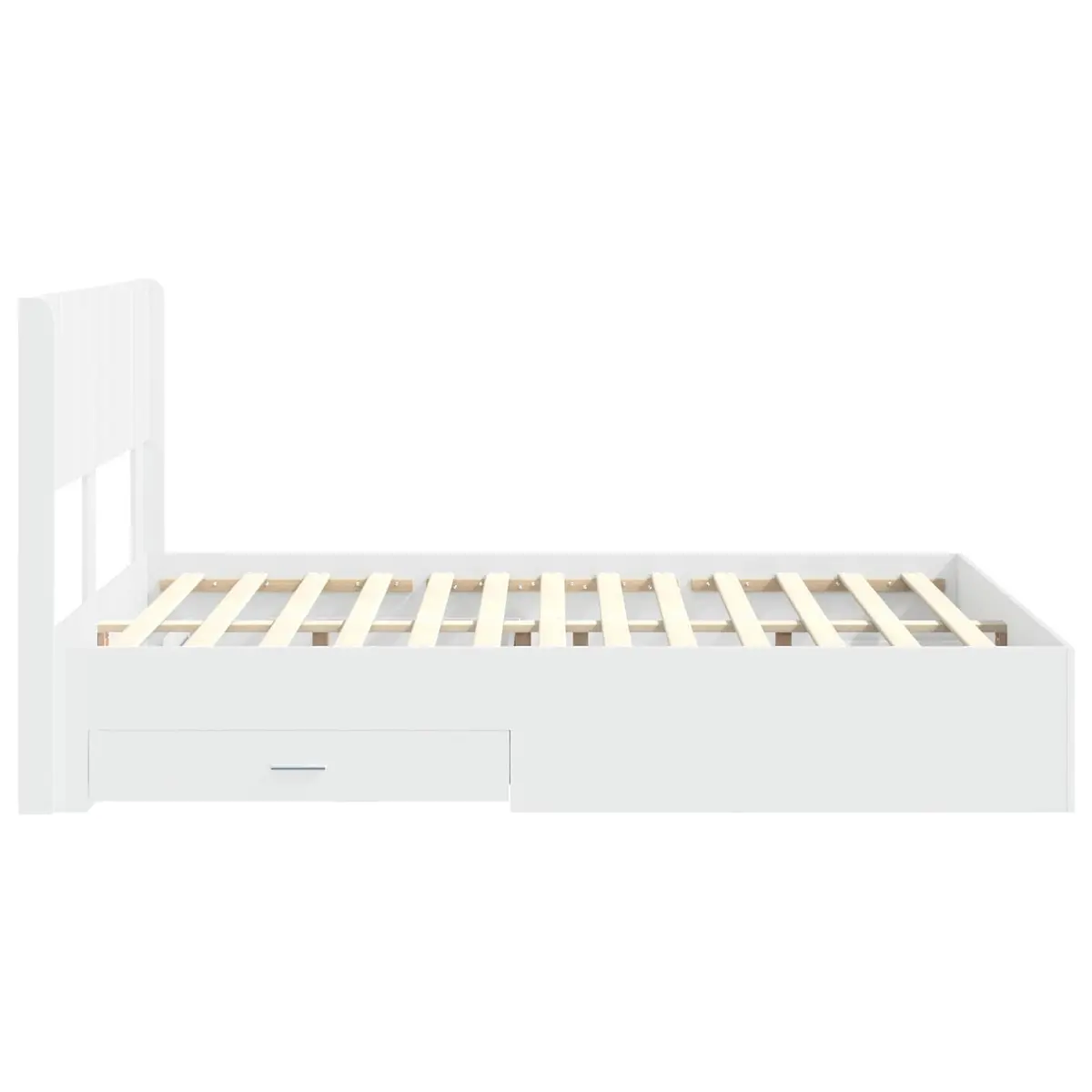 White Bed Frame 150x200cm with Storage Space
