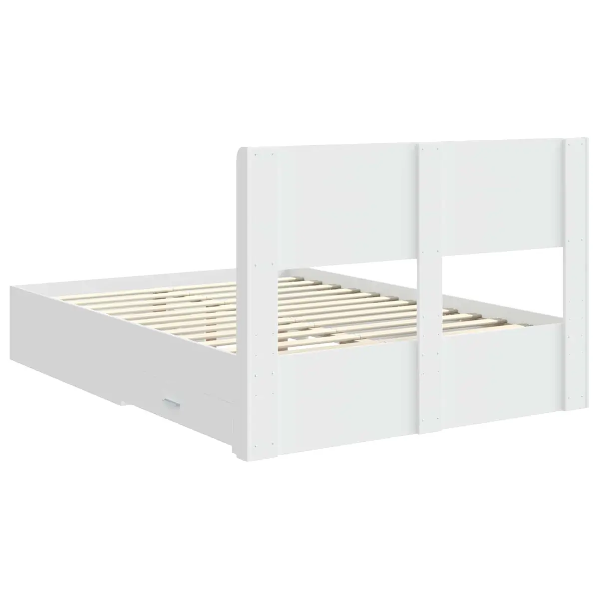 White Bed Frame 150x200cm with Storage Space