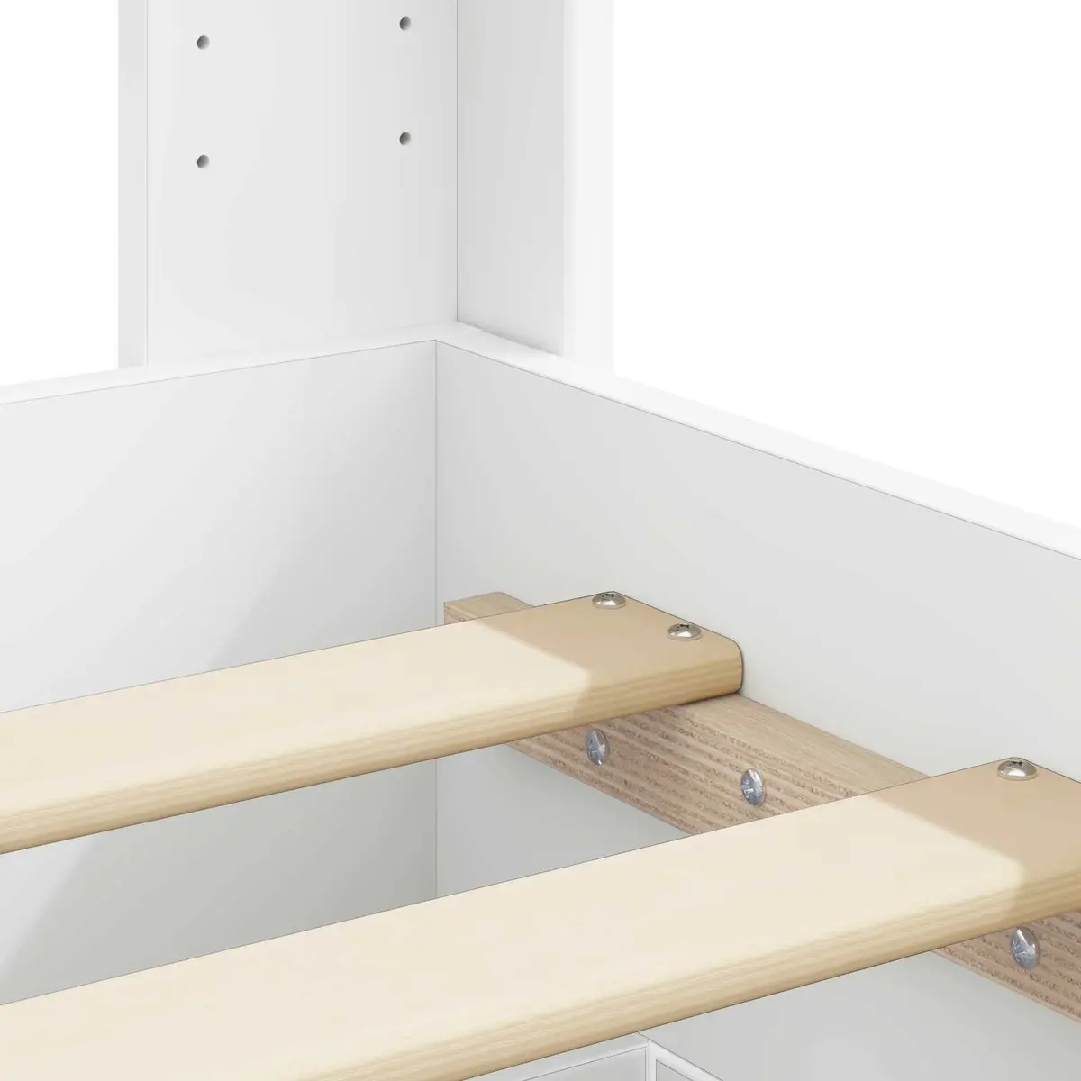 White Bed Frame 150x200cm with Storage Space