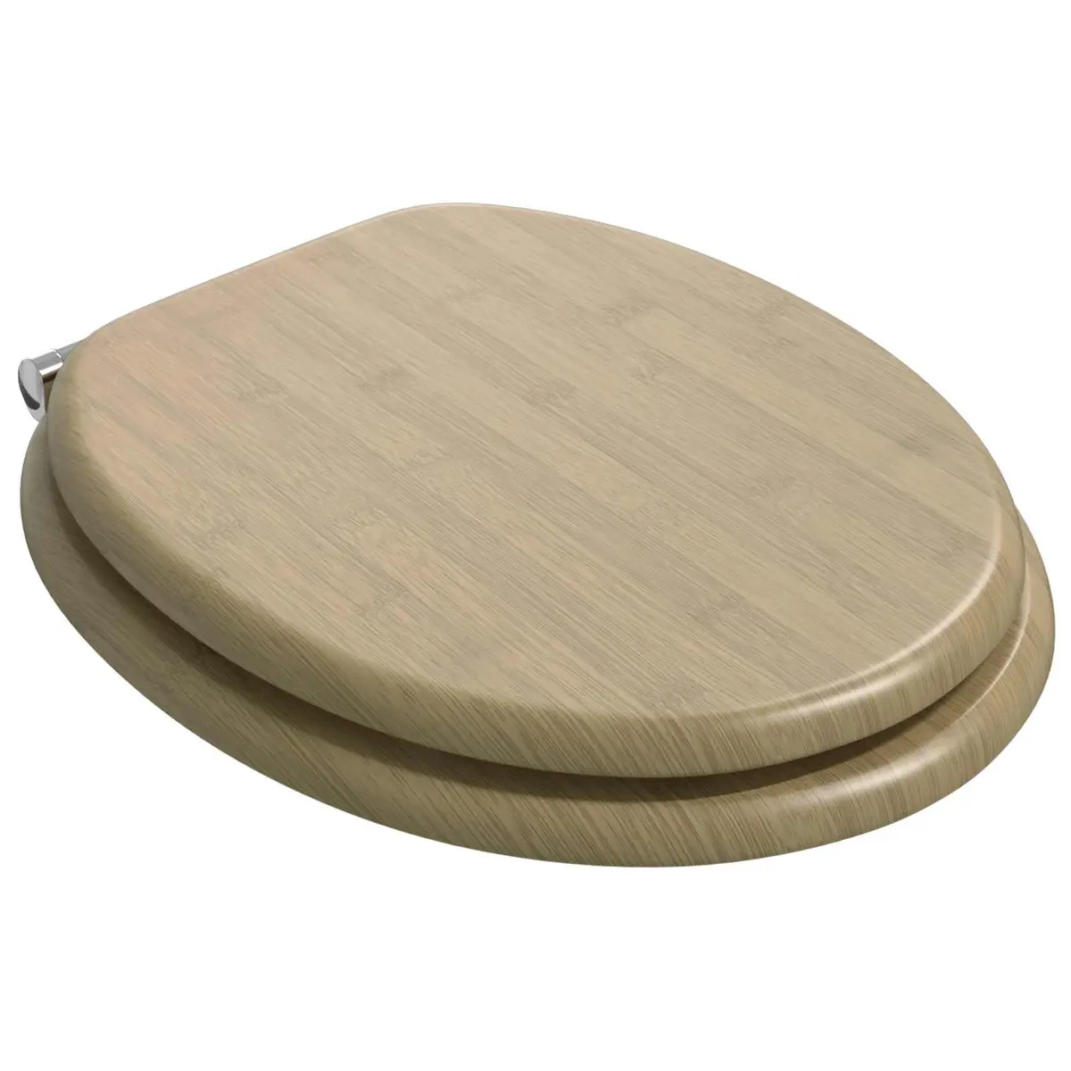 Toilet Seat Brown MDF 44 x 38 cm Soft-Close Non-slip Bumpers Standard