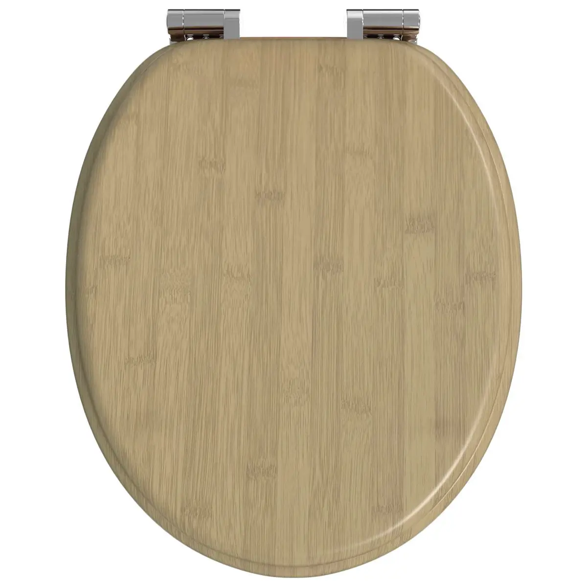 Toilet Seat Brown MDF 44 x 38 cm Soft-Close Non-slip Bumpers Standard