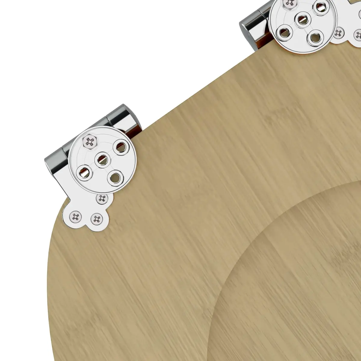 Toilet Seat Brown MDF 44 x 38 cm Soft-Close Non-slip Bumpers Standard
