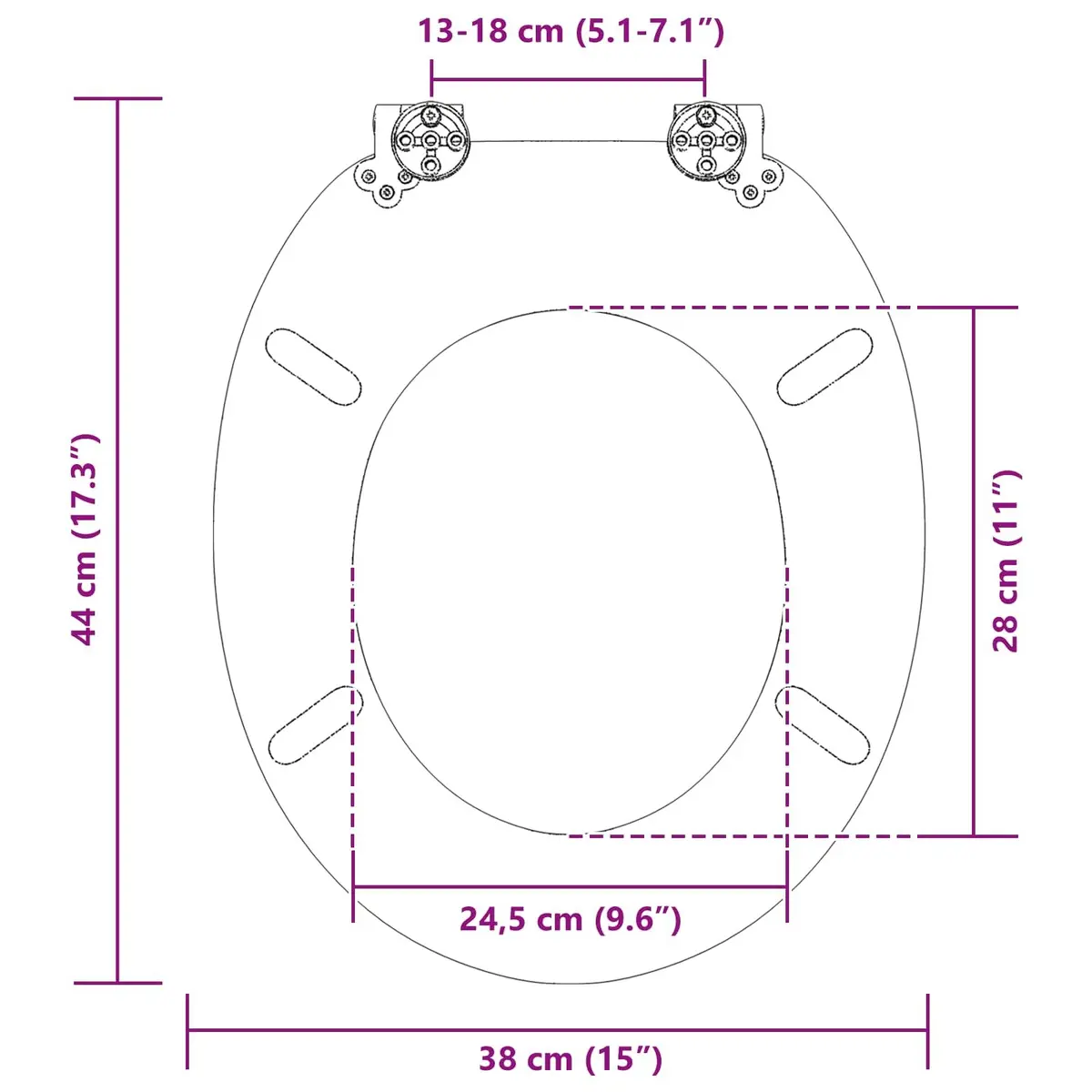 Soft-Close Toilet Seat Blue 44 x 38 cm MDF Board Durable