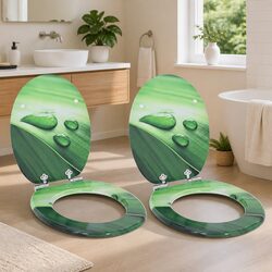 Soft-Close Toilet Seat in Green with MDF Board Construction