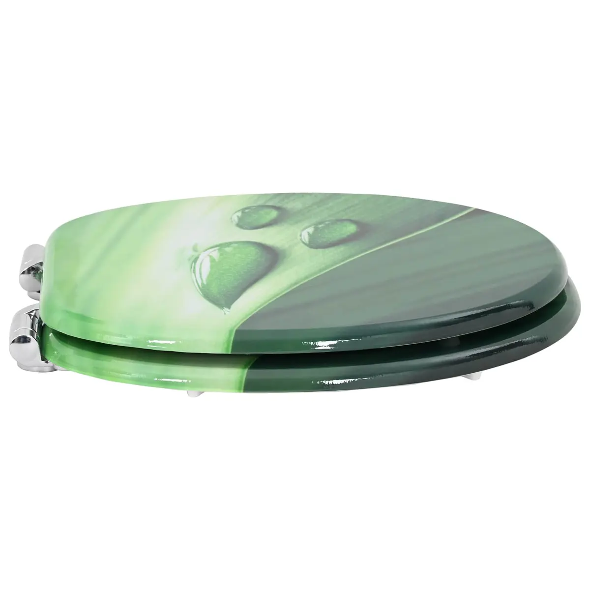 Soft-Close Toilet Seat Green MDF Board 44 x 38 cm Durable Non-Slip