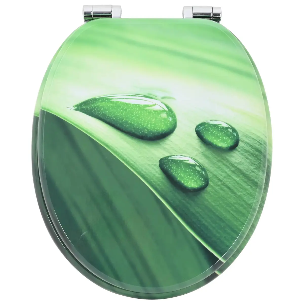 Soft-Close Toilet Seat Green MDF Board 44 x 38 cm Durable Non-Slip