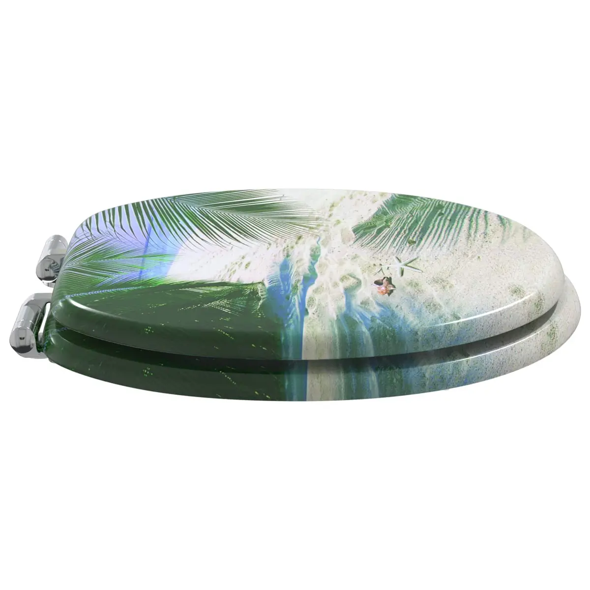 Soft-Close Toilet Seat Green 44 x 38 cm MDF Easy Install 2 Piece