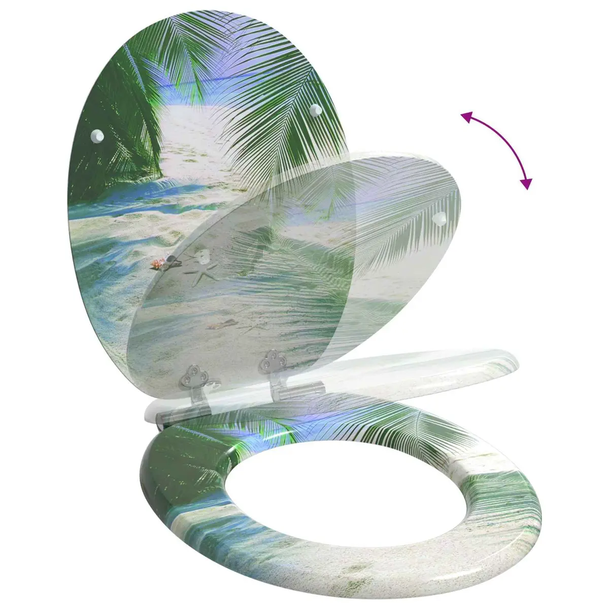 Soft-Close Toilet Seat Green 44 x 38 cm MDF Easy Install 2 Piece