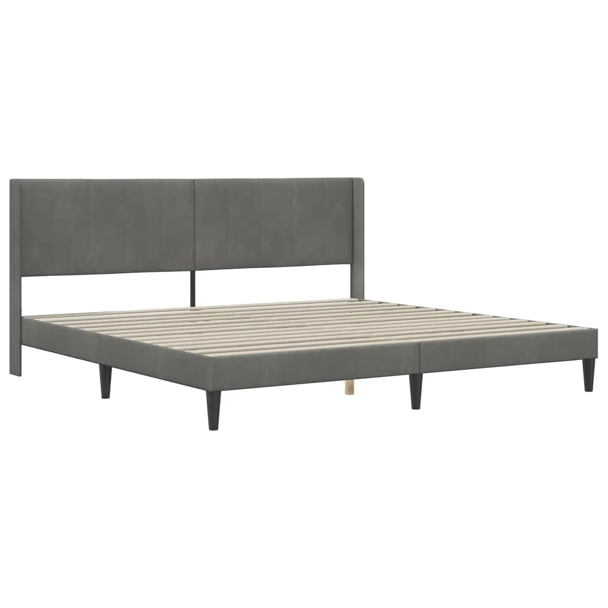 Bed Frame with Velvet Headboard Dark Grey 180 x 200 cm Modern Bedroom Furniture