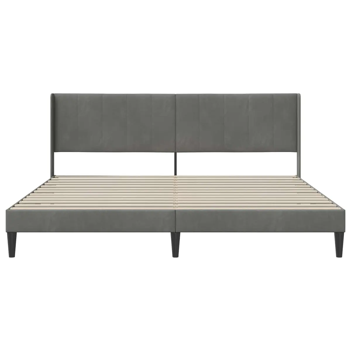 Bed Frame with Velvet Headboard Dark Grey 180 x 200 cm Modern Bedroom Furniture
