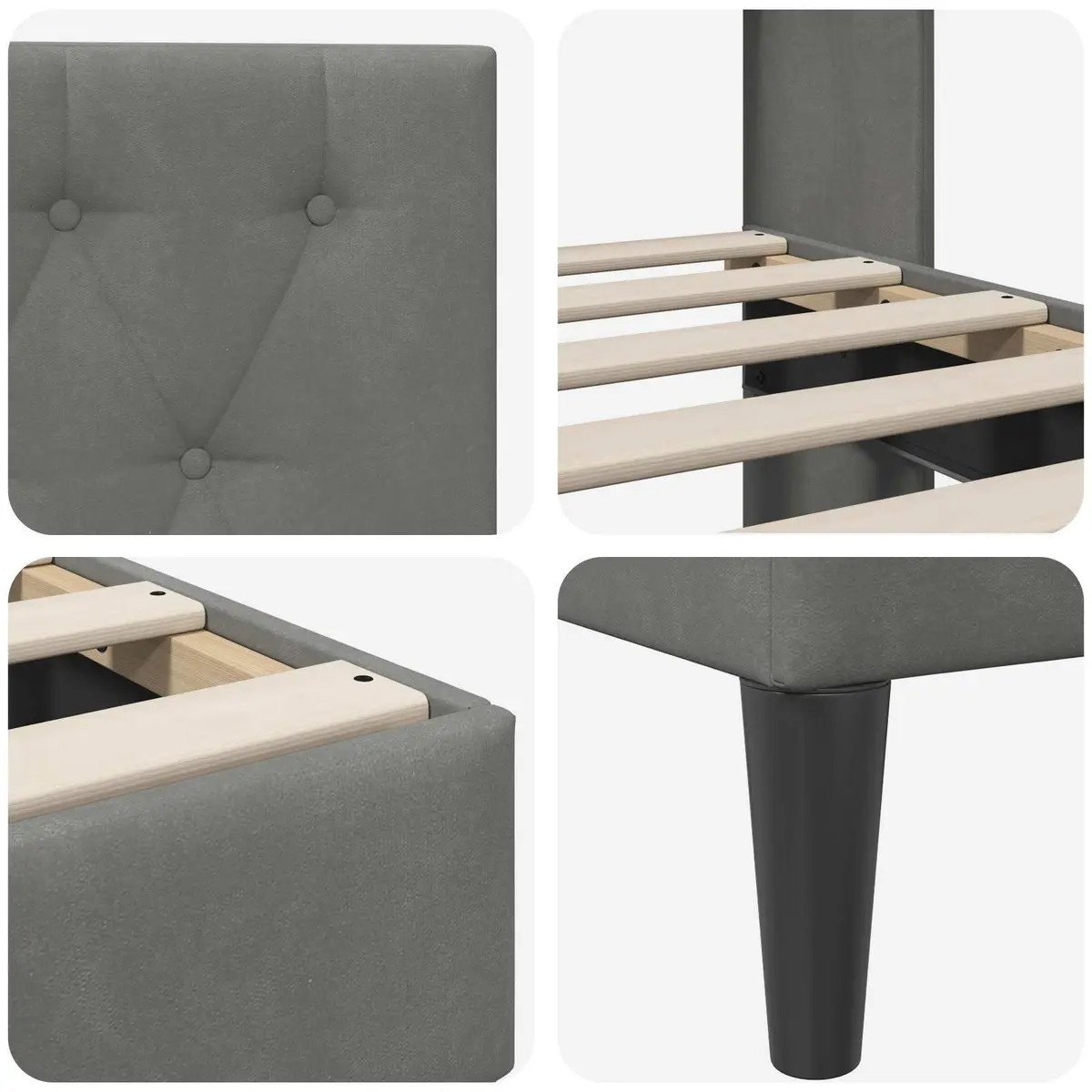 Bed Frame with Velvet Touch