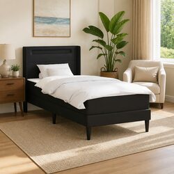 Black Bed Frame with Mattress - Modern Convenience