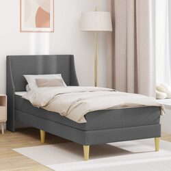 Sleek Dark Grey Bed Frame and Mattress for Modern Living