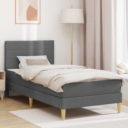 Compact Grey Bed Frame with Mattress: Style & Comfort