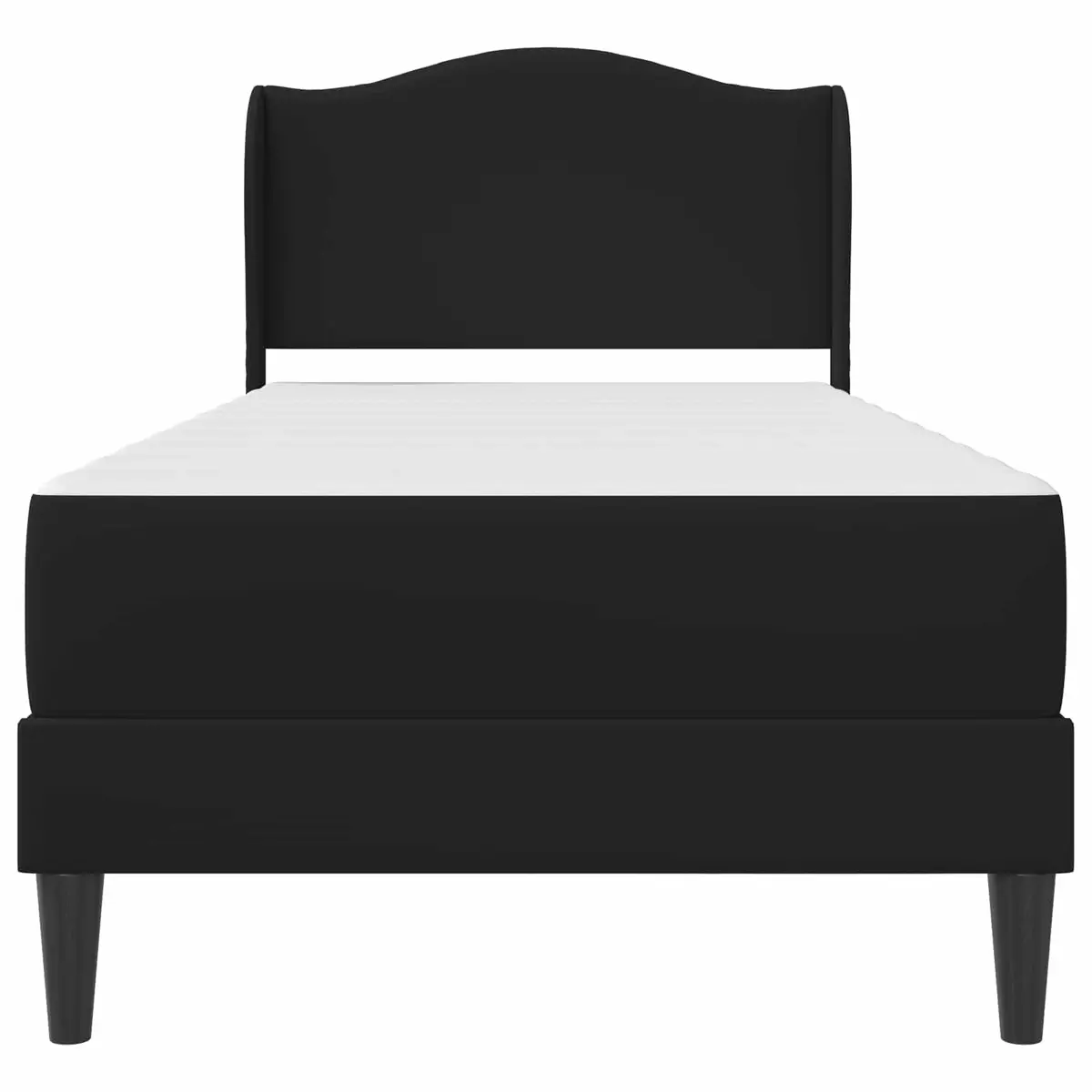 Bed Frame with Headboard Black 90 x 190 cm Faux Leather Modern Design
