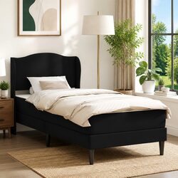 Confident Black Bed Frame with Comfortable Headboard