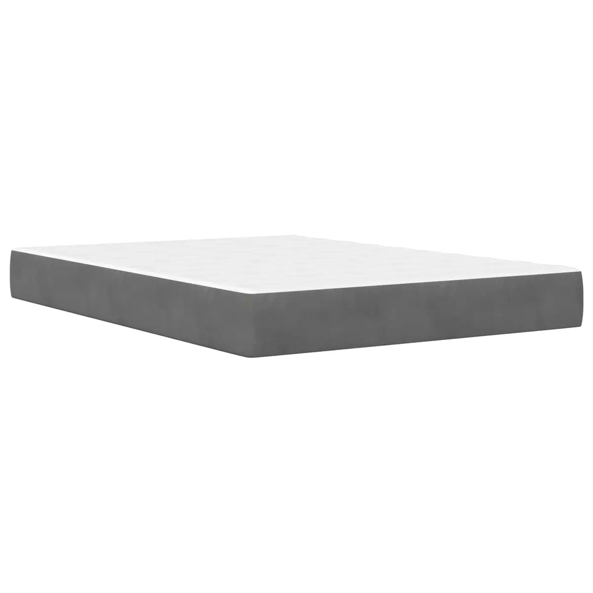 Bed Frame Dark Grey 137 x 190 cm Velvet Upholstery with Headboard and Under-bed Storage