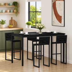 Concise Modern Black Bar Table for Dining Spaces