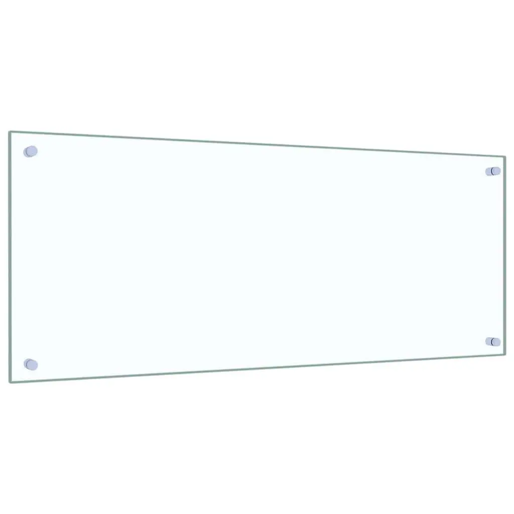 Kitchen Backsplash Transparent 100 x 40 cm Tempered Glass Heat Resistant 2 Piece
