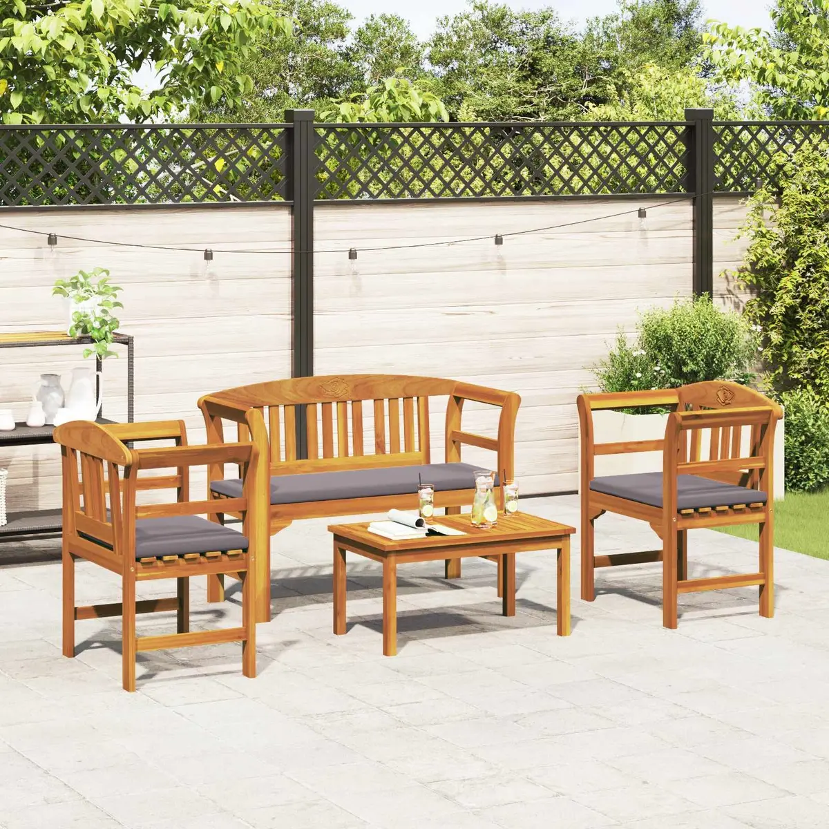 Garden Rose Lounge Set 4 Pieces
