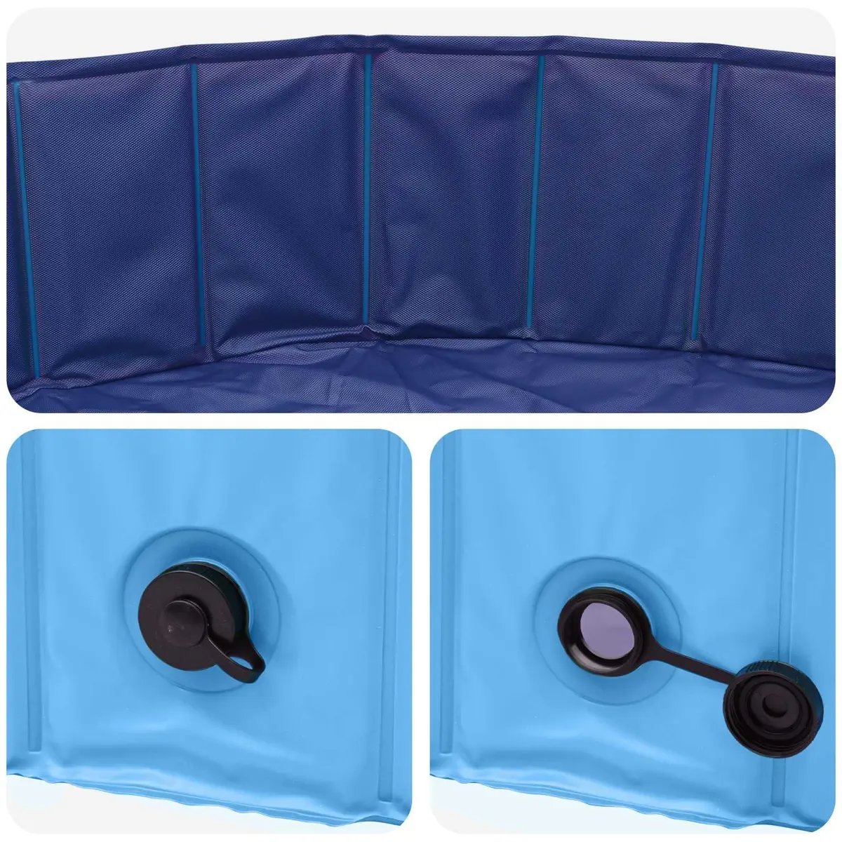 Kids Foldable Swimming Pool Outdoor Garden Backyard Portable PVC Blue Round