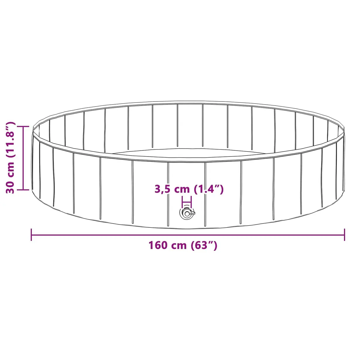 Kids Foldable Swimming Pool Outdoor Garden Backyard Portable PVC Blue Round