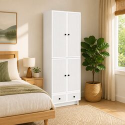 Compact White Cabinet Set for Smart Storage