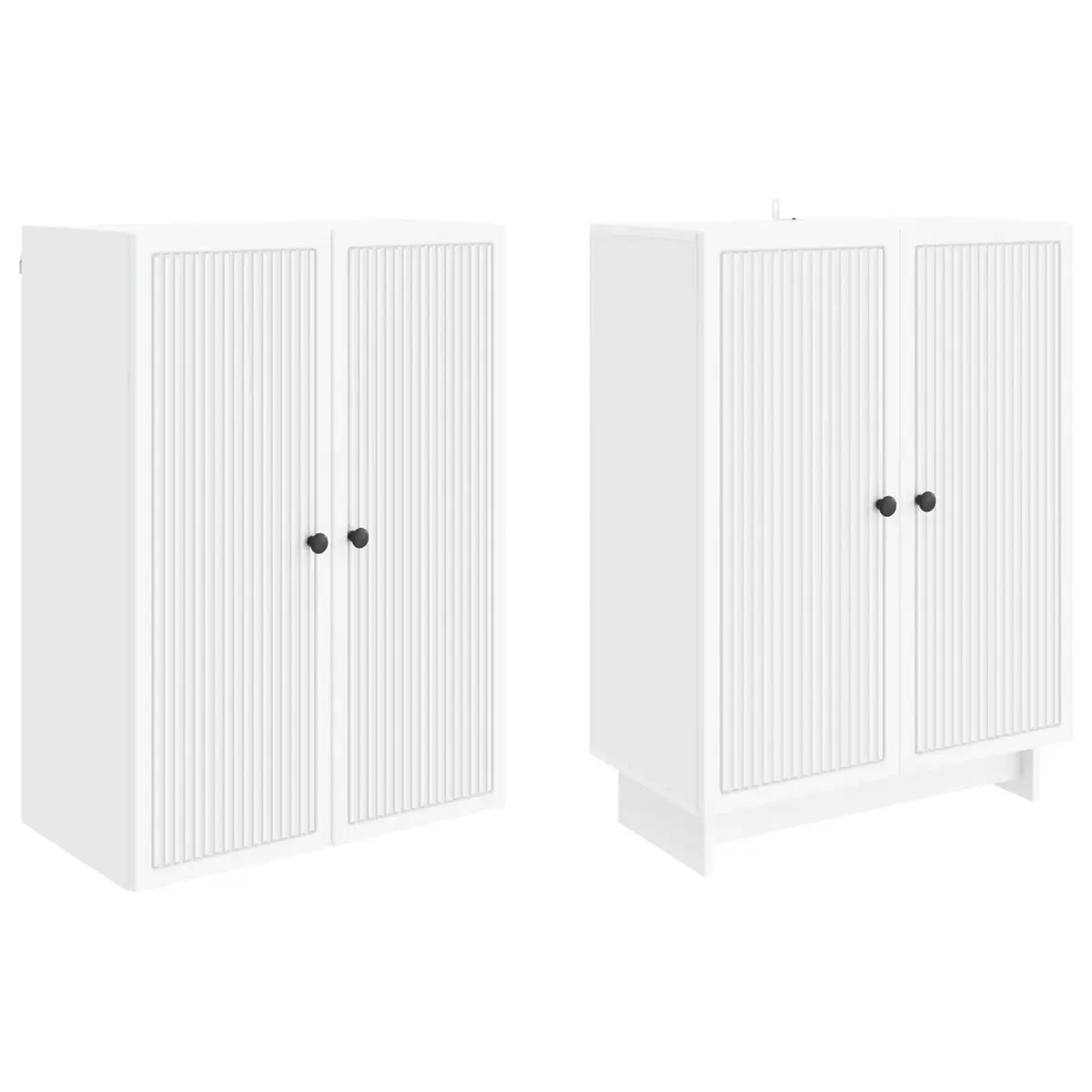 Cabinet Set White 66 x 34.5 x 90 cm Smart Storage with LED Lights and USB Power Hubs