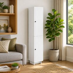 Compact White Cabinet Set with Modern Features