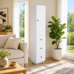 Concise and Practical White Cabinet Set – 2 Units