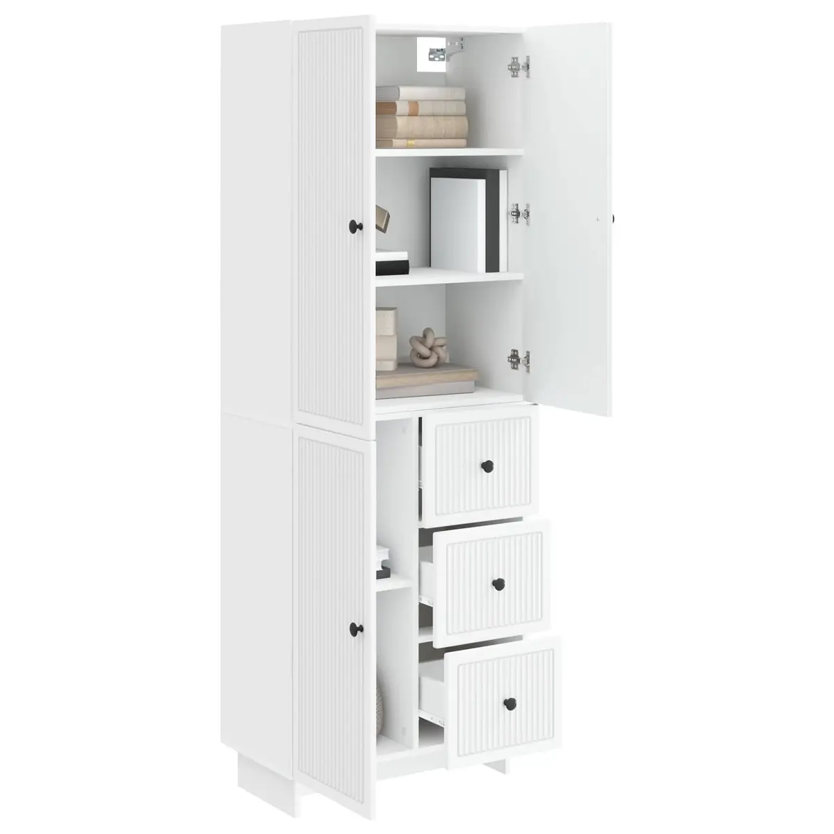 Cabinet Set 2 pcs Engineered Wood Modular Storage Furniture Living Room