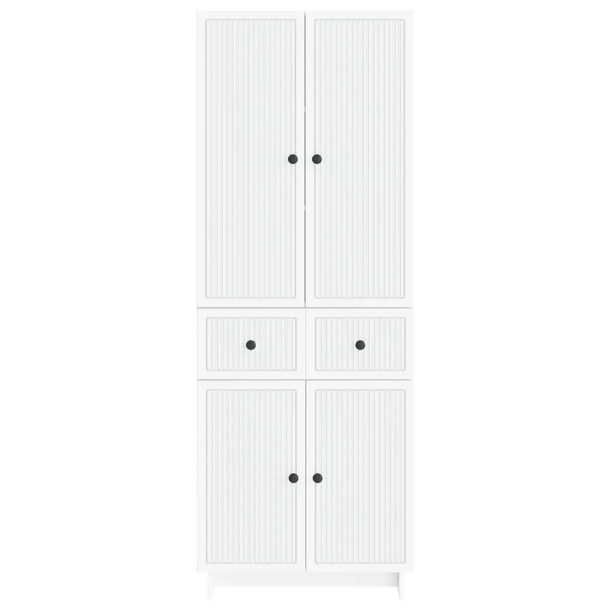 Storage Cabinet Set 2 Pieces White Engineered Wood 66 x 34.5 x 90 cm Furniture