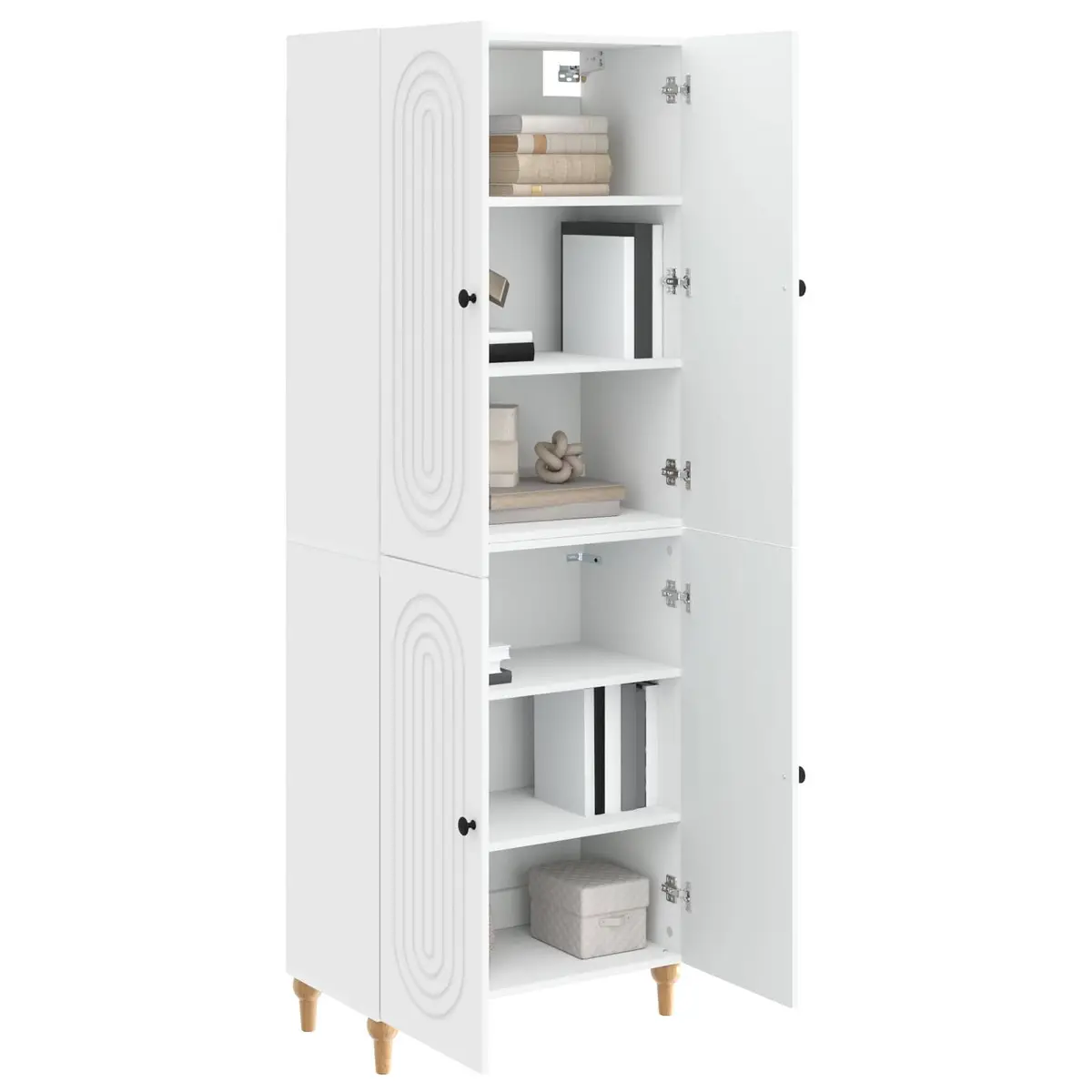 2 Piece Engineered Wood Cabinet Set Modern Minimalist Storage Furniture 66x34.5x90cm Suitable for Living Room