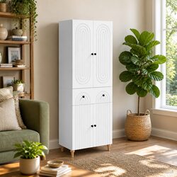 Compact and Functional Cabinet Set, 2 Units