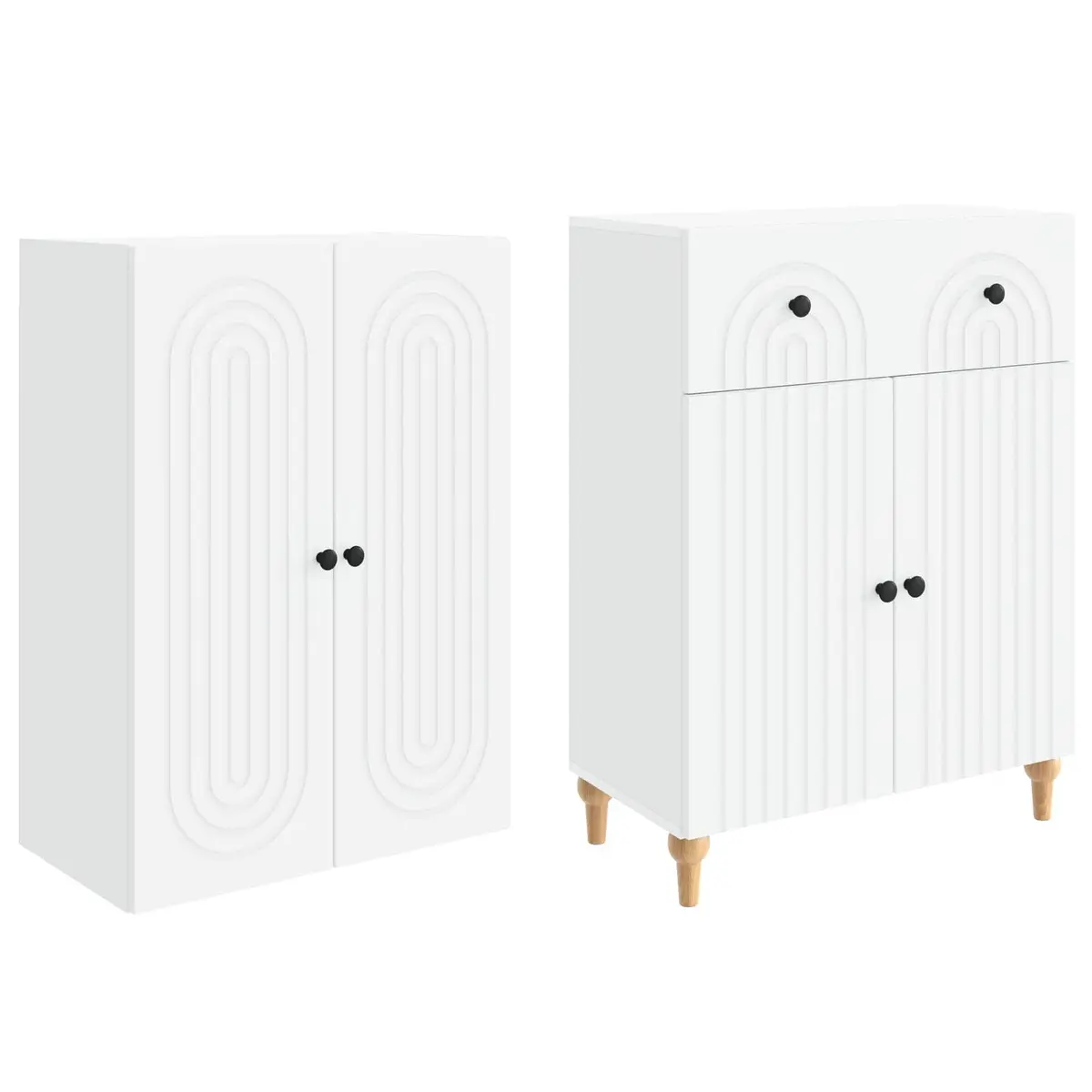 Cabinet Set 2 pcs Engineered Wood 66 x 34.5 x 90 cm Storage Furniture