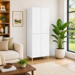 Concise 2-Piece Cabinet Set with Modern Features