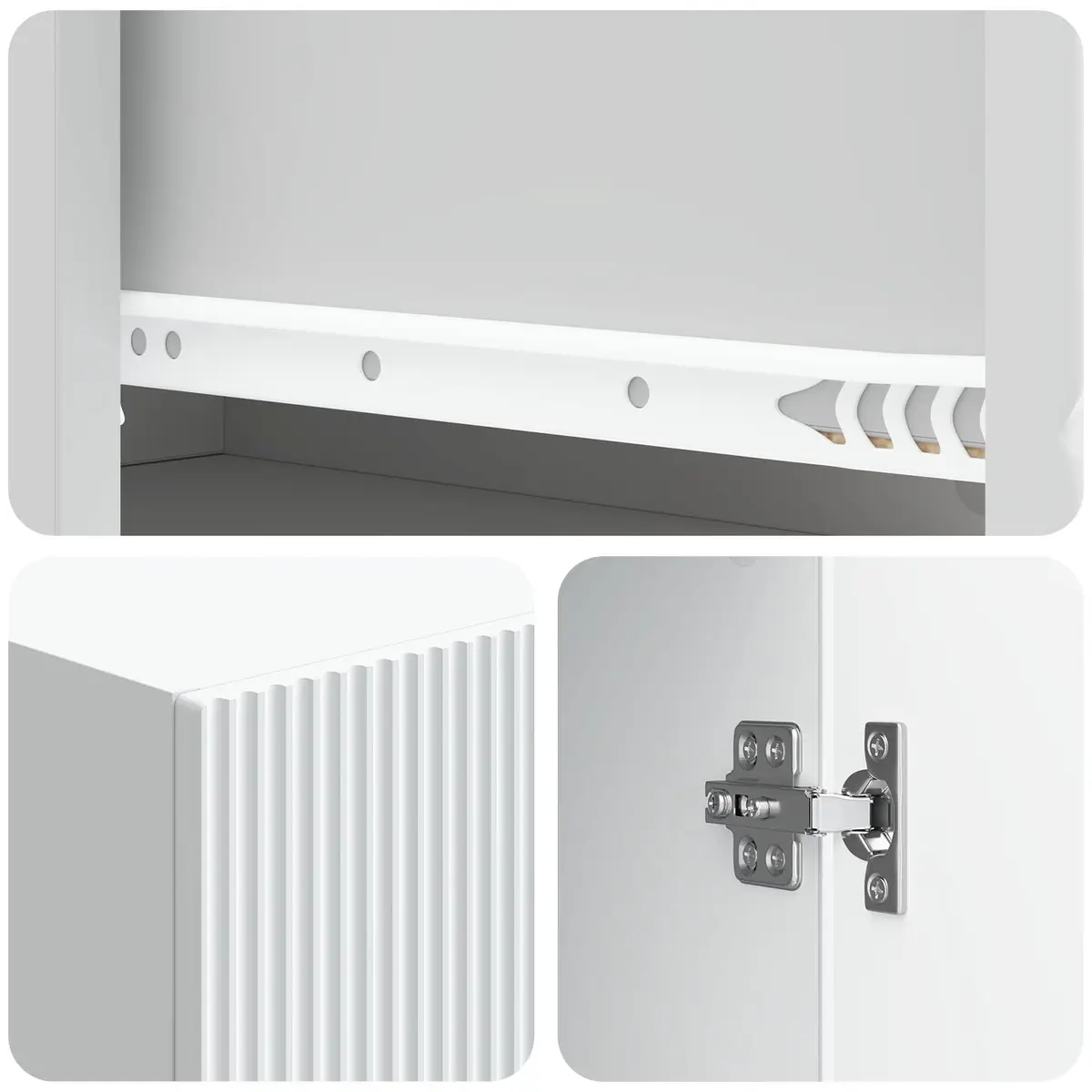 Cabinet Set White 66 x 34.5 x 90 cm Storage Furniture with Compartments Drawers and Shelves