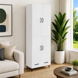 Compact 2-Piece Cabinet Set with LED Lighting