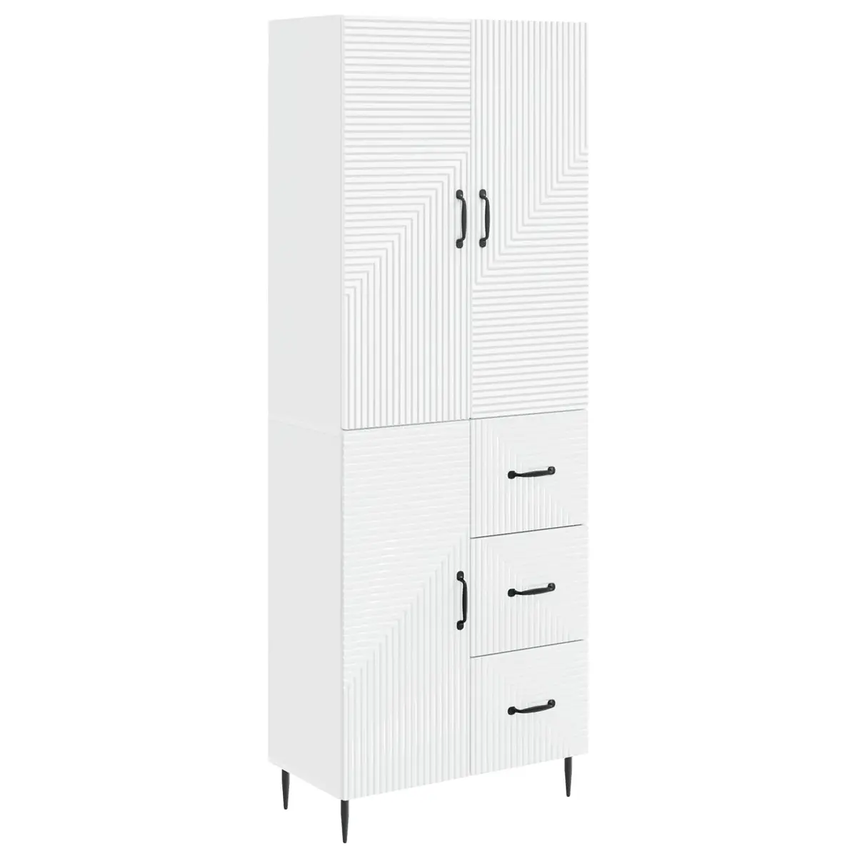 Cabinet Set White 66 x 34.5 Modern Storage Furniture Indoor Outdoor