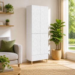 Concise and Modern White Cabinet Set for Storage