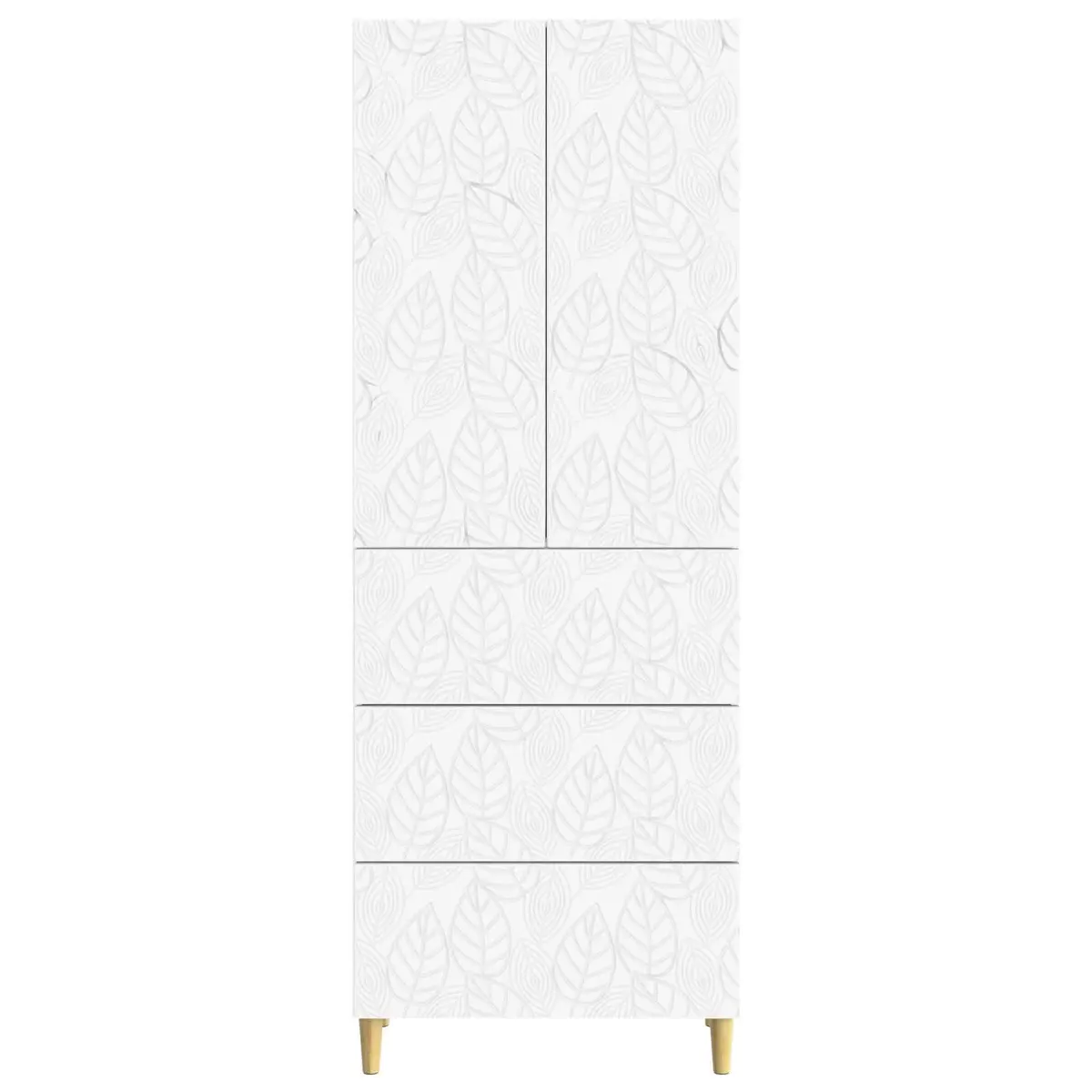 Storage Cabinet Set 2 pcs White 66cm Modern Engineered Wood Office Living Room
